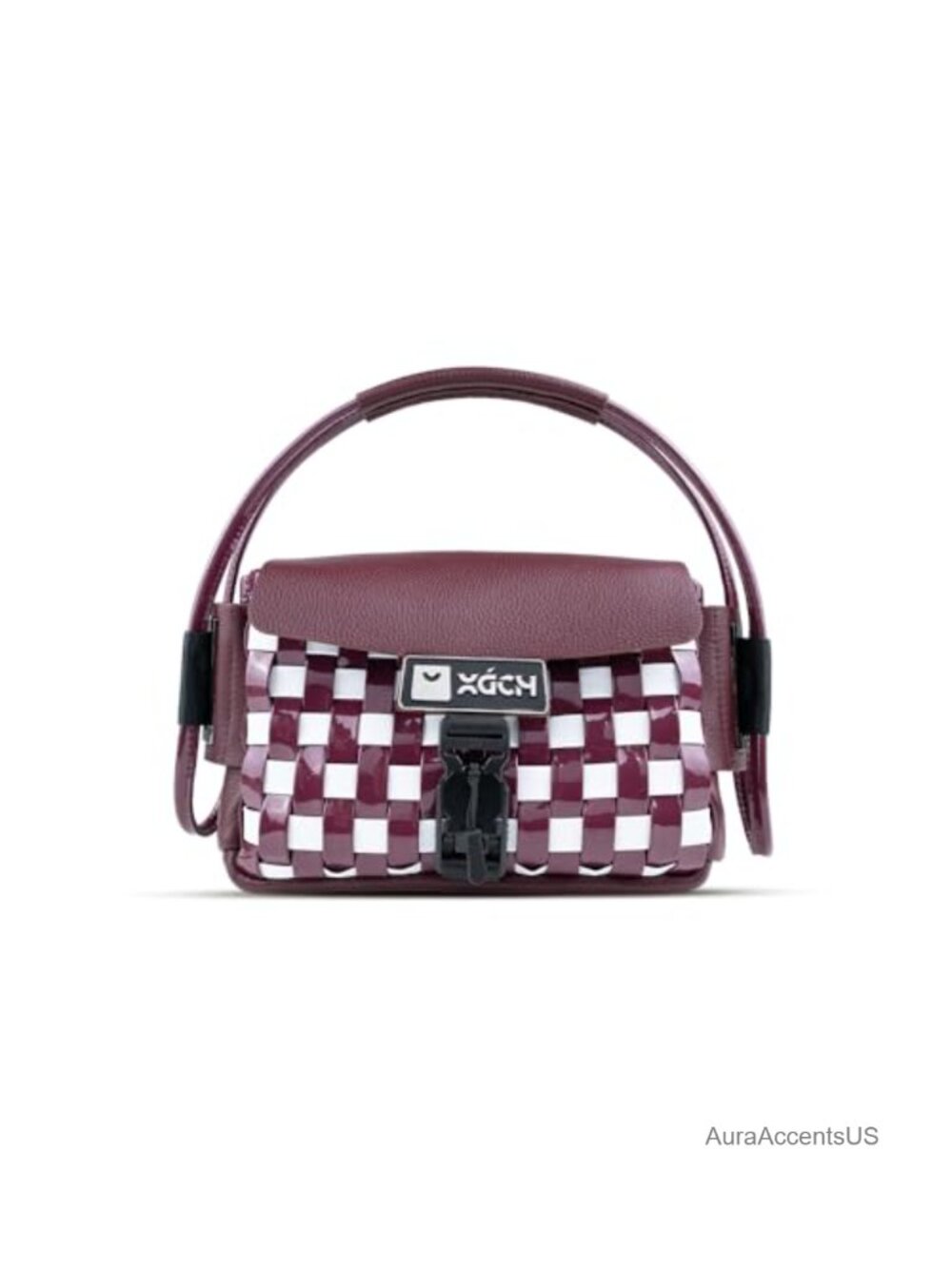 Handmade Real Goat Leather Woven Hobo Bag with Shoulder Strap, Magnetic Buckle